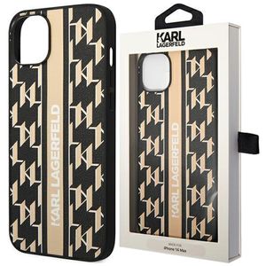 Karl Lagerfeld Monogram Stripe - pouzdro pro iPhone 14 Plus (hnědé)