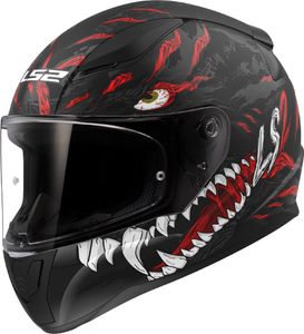 LS2 FF353 Rapid II Kaiju Helm, schwarz matt/rot/weiß, S  (55/56)