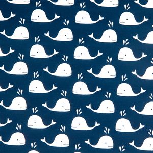 Geschenkpapier Kinder 70cm x 2m Rolle, Motive:Wale blau
