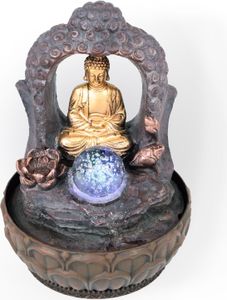 Zimmerbrunnen mit LED-Beleuchtung, Dekobrunnen “Buddha mit Lotusblüte” für die Wohnung Zimmerbrunnen mit LED-Beleuchtung, Dekobrunnen “Buddha mit Lotusblüte” für die Wohnung