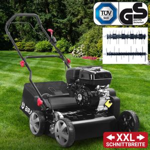 BRAST Vertikutierer Benzin 4,5kW (6,12PS)   4-Takt Motor 212ccm   45cm Arbeitsbreite      50L Fangkorb