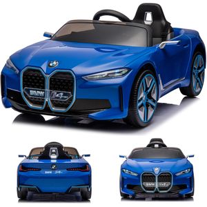 BMW i4 Kinderauto Kinder Elektroauto mit Fernbedienung mp3 und mehr 2 Motoren -Blau-