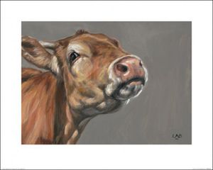 Kühe Poster Kunstdruck - Kuhporträt, Louise Brown (40 x 50 cm)