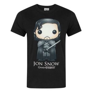 Game Of Thrones offizielles Herren Funko Jon Snow T-Shirt NS4567 (S) (Schwarz)