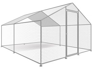 Hühnergehege 9 m² mit Maschendrahtzaun 3 x 3 x 2 m aus verzinktem Stahl
