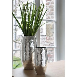Fink Vase Africa silberfarben Eisen, vernickelt Höhe 28 cm