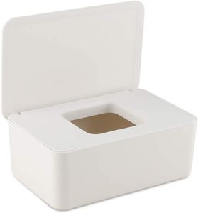 Feuchttücher-Box Baby Feuchttücherbox,Aufbewahrungsbox für Feuchttücher, Baby Tücher Fall Toilettenpapier Box Taschentuchhalter Kunststoff Feuchttücher Spender Tücherbox Serviettenbox (White)