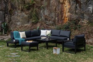 Aluminium Lounge Set modern Baracoa in der Farbe anthrazit inkl. Lounge Sessel