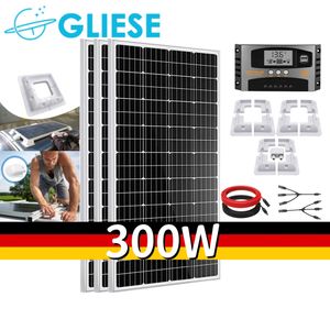 300W Solarpanel Kit Mit Wohnmobilständer 12V Monokristallin Solarmodule 3x100W PV Halterung für RV