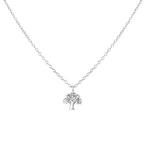 Halskette, 925 Silber, Lebensbaum, Kristall