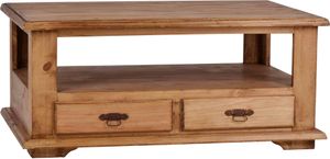 MiaMöbel Couchtisch Mexico Möbel 110x48x75 cm Landhausstil Massivholz Pinie Honig