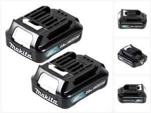 Makita Akku Power Set Li 12V mit 2x BL1021B Akku 2,0Ah ( 2x 197396-9 ) - Nachfolger von BL1020B