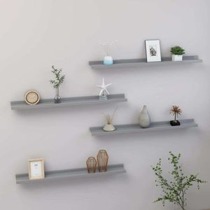 vidaXL Wandregale 4 Stk. Grau 80x9x3 cm