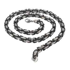 6 mm Königskette Armband Herrenkette Männer Kette Halskette, 50 cm Silber / Schwarz Edelstahl Ketten