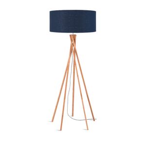 GOOD&MOJO - Stehleuchte Kilimanjaro - Blau/Bambus - Ø60cm für Wohnzimmer, Schlafzimmer