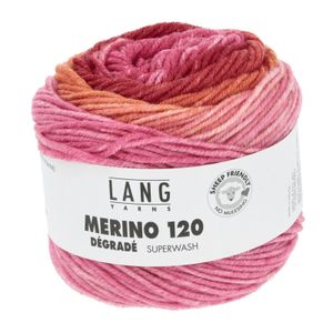 Lang Yarns - Merino 120 Degrade 0016 rosa orange rot