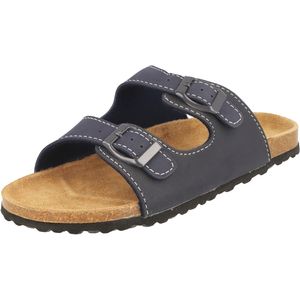 Supersoft Kinder Sandalen Hausschuhe Leder-Fußbett 474-002 blau