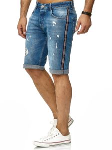 Red Bridge Herren Jeans Shorts Kurze Hose Denim Capri Luxury Striped Blau W29