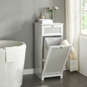 Wäscheschrank 'Karlsøy' Badschrank 90x38x40cm Weiß