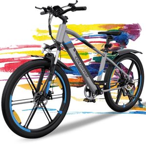 E Bike Elektrofahrrad E-Mountainbike 26 Zoll E-Bike Pedelec Elektrisches Fahrrad mit 36V/12AH, Stoßdämpfer und Shimano 7,E-montenbike herren 35-90km-Assistenz-Modus