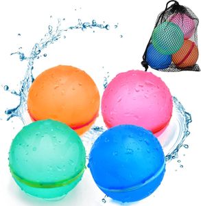 4 Wasserbombe Wiederverwendbare Wasserballons, Sommerspielzeug,Wasserbombe