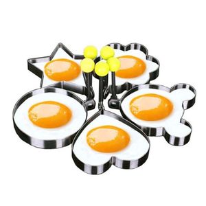 5 Stück Omelett Mold aus Edelstahl Ei Rings Fried Egg Ringe Spiegelei Form Eierpfannkuchenringe für Spiegeleier Pfannkuchen