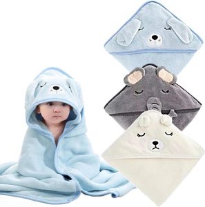 3 Stück Baby Handtuch mit Kapuze - Kapuzenhandtuch Baby Badetuch Baumwolle Kinderhandtuch Baby Towel 80x80 cm