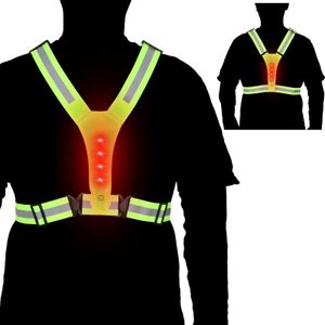 Hochsichtbare LED-Warnweste fuer Nachtsicherheitsgurte zum Laufen, Radfahren, Gehen, Motorradfahren