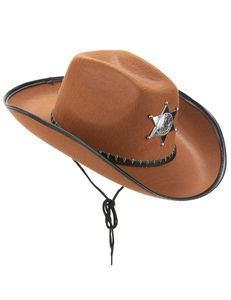 Sheriff Cowboy-Hut braun-schwarz