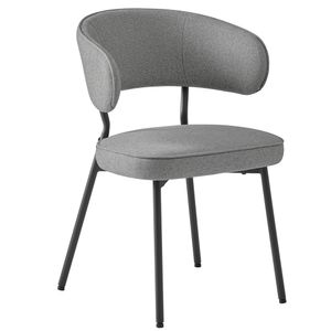 VASAGLE 1 Set Küchenstuhl Polsterstuhl Wohnzimmerstuhl Sessel mit Rückenlehne, Metallbeine,Loungesessel dunkelgrau CDL110G01