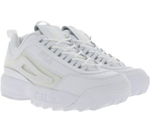 FILA Damen 90´s Sneaker Retro-Schuhe mit verschiedenen Klett-Patches Disruptor II Patches Weiß, Größe:39