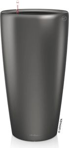 LECHUZA-Pflanzgefäß RONDO Premium 40 Anthrazit Metallic | Pflanzsäule mit Bewässerungssystem | Metallic-Oberfläche | Ø 40 x 75 cm | 15743