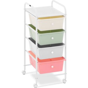 kozmetický vozík physa - 4 zásuvky - zelená/sivá/ružová/krémová