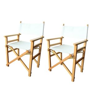 Režisérske stoličky, 2 ks, rôzne farby, biele