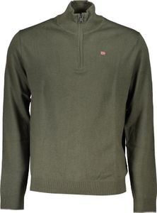 Grüner Herrenpullover mit Stickerei und halbem Reißverschluss entdecken, Größe: S Farbe: Verde