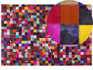 BELIANI Teppich Bunt 200 x 300 cm aus Leder Patchwork Quadratisch Modern