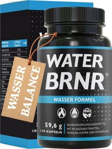 WATER BRNR - formuła 5w1 równowaga wodna + metabolizm z witaminą B6, ekstrakt z pokrzywy + tkanka łączna z miedzią, bez chemicznych tabletek drenujących, ekstrakt z kasztanowca, 120 kapsułek
