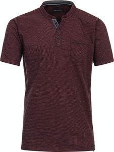 CASAMODA Herren T-Shirt Kurzarm Henley Regular Fit Rot meliert 3XL