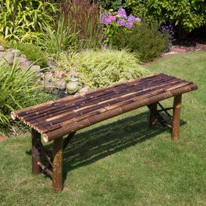 Homestyle4u Gartenbank Holz Holzbank Braun Bambus 120 CM