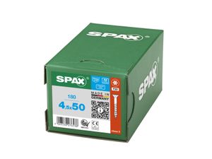 SPAX Edelstahlschraube, 4,5 x 50 mm, 180 Stück, Teilgewinde, Senkkopf, T-STAR plus T20, 4CUT, Edelstahl rostfrei A2 - 8000000276538
