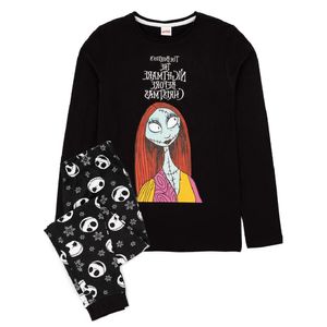 Nightmare Before Christmas - dámské pyžamo s dlouhými kalhotami NS7097 (L) (černá/bílá)