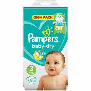 Pampers Baby Dry Gr.3 Midi 6-10kg Giga Pack, 136 Stück - Größe 3 - 136 Stück