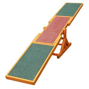 Wiltec Hundewippe 180x30x30cm für kleine & große Hunde zum Hundesport z.B. Agility Training, aus Holz, Spielerische Förderung der Kondition