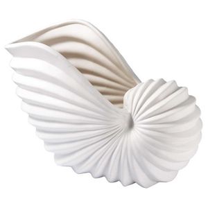 Greengate Vase CONCH SHELL Muschel X-Large Weiss 33x23 cm