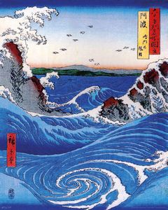 Hiroshige - Naruto Whirlpool - Poster Druck 40x50 cm
