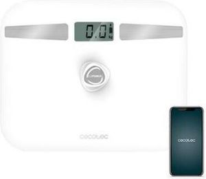 Cecotec Surface Precision EcoPower 10200 Smart Health Kúpeľňová váha s tlačidlom Vysoká bezpečnosť Tvrdené sklo Surface Precision Sensors App 10200 Smart Healthy White/Dark Grey Heather