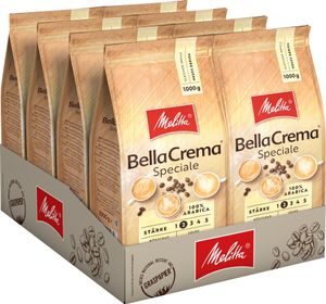 MELITTA Ganze Kaffeebohnen BellaCrema Speciale 8x1 kg milder Geschmack Stärke 2