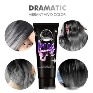 2 stk Einweg-Haarfarbe Farbwechsel Haarfärbemittel-Thermochrome Farbwechselnde Creme 60ml Schwarz-Silber Haarfärbemittel-Farbcreme