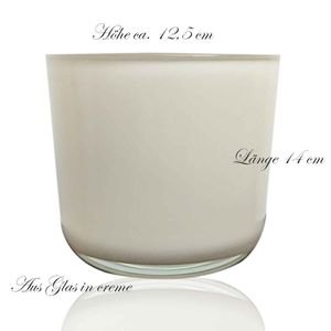 Cooper Blumentopf, Kerzenglas, Windlichtglas, Ø 14 x H 12,5 cm, creme