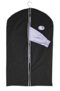 Kleidersack schwarz Anzugtasche 100 x 60 cm Kleiderhülle Sichtfenster Anzughülle